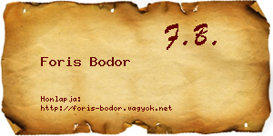 Foris Bodor névjegykártya